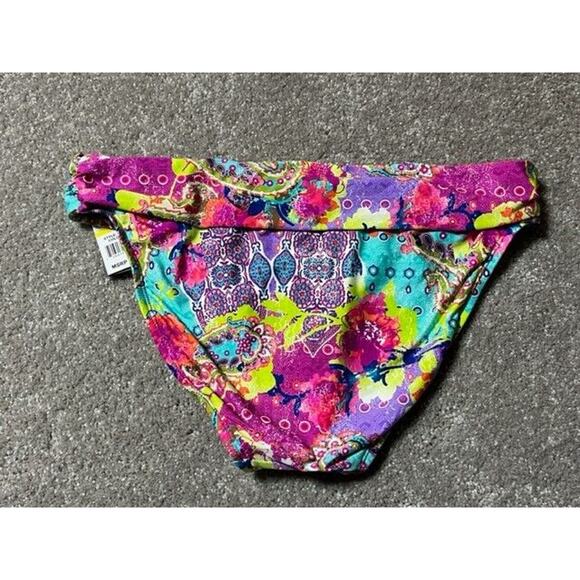 Kenneth Cole Reaction Bikini Bottom Size M Swim Paisley Boho Festival Beach Y2K - Picture 2 of 9